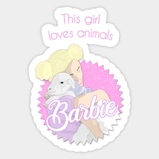 This Barbie loves animals Sticker